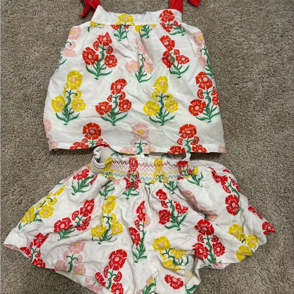 Boden Kids Floral Shorts - Red, Yellow, Green